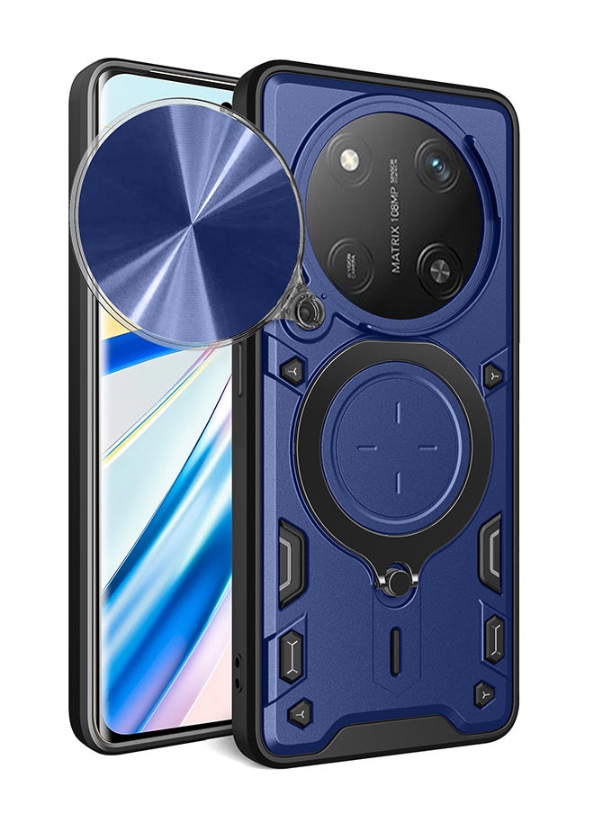 Case for Huawei Honor X9C / Honor Magic 7 Lite with Sliding Camera Cover, Kickstand, PC+TPU Dual-Layer,Blue  - Image 1