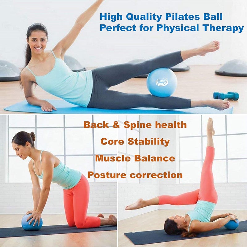 Tdas Mini Gym Ball – 25 CM Exercise Ball with Inflatable Straw Home Gym Swiss Yoga Fitness Physiotherapy Physio Massage Balls Birth Pregnancy Pilates (Pink, 25 CM) - Image 4