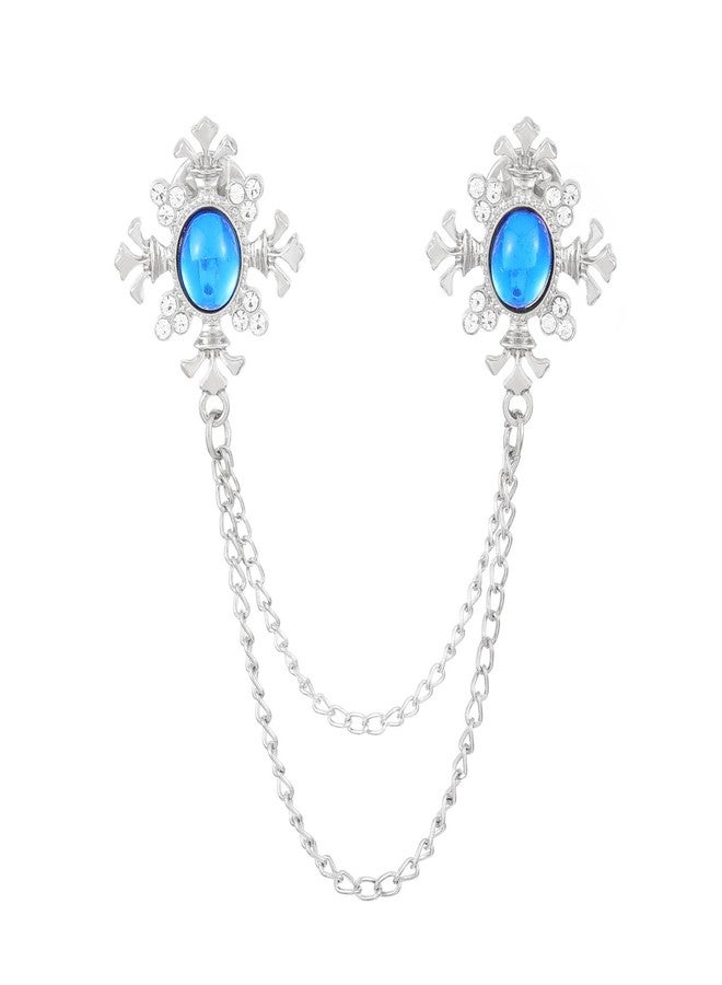 Girouette Mens Brooch Suit Pin Badge Chains Brooch Chain Collar Mens Brooch Lapel Pin Silvery Metal Brooch Pin Suit Accessories Men - Image 1