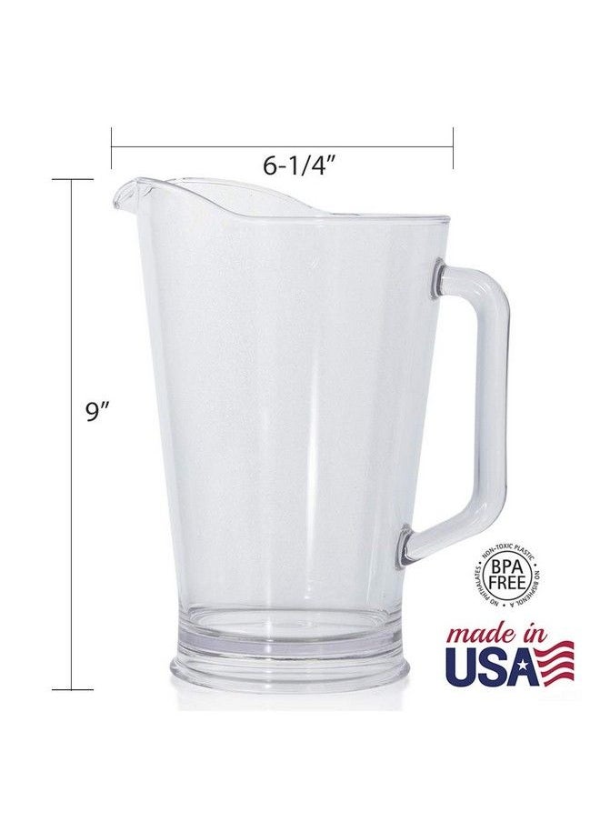US Acrylic - Clear Pitcher 64 Oz Unbreakable Tritan | Set Of 2 Beer Pitchers | Reusable Bpafree Made In The Usa - Image 1