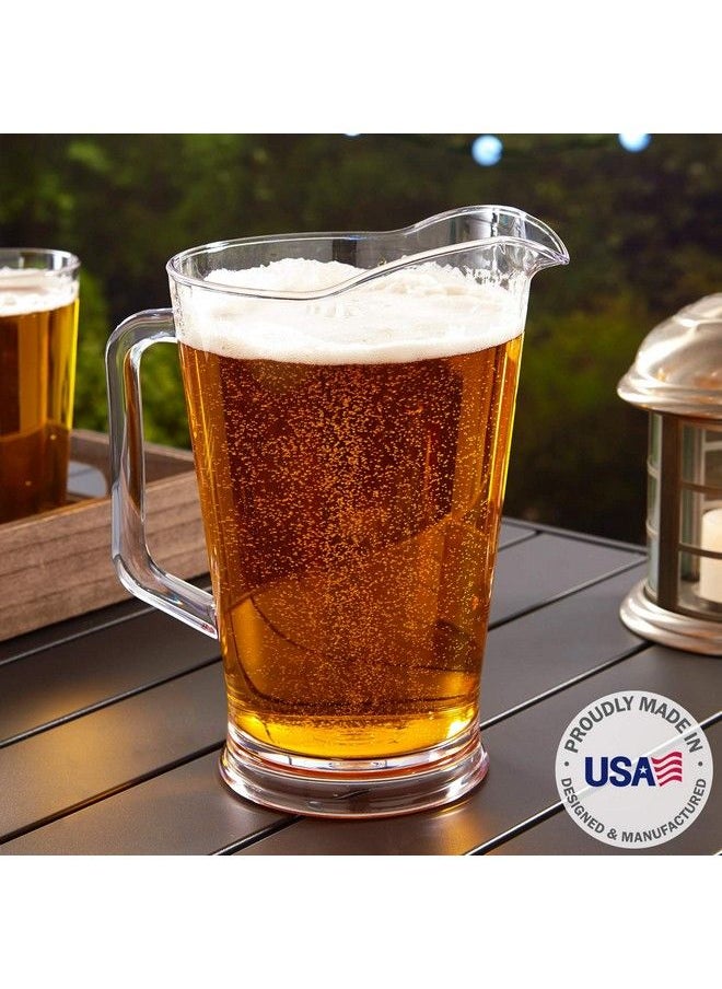 US Acrylic - Clear Pitcher 64 Oz Unbreakable Tritan | Set Of 2 Beer Pitchers | Reusable Bpafree Made In The Usa - Image 1