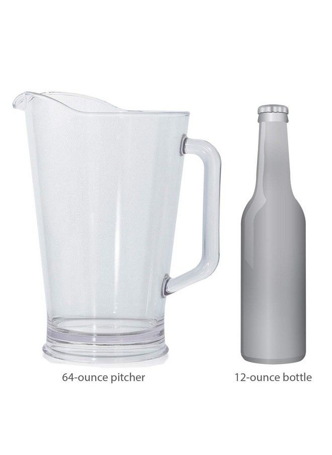 US Acrylic - Clear Pitcher 64 Oz Unbreakable Tritan | Set Of 2 Beer Pitchers | Reusable Bpafree Made In The Usa - Image 1