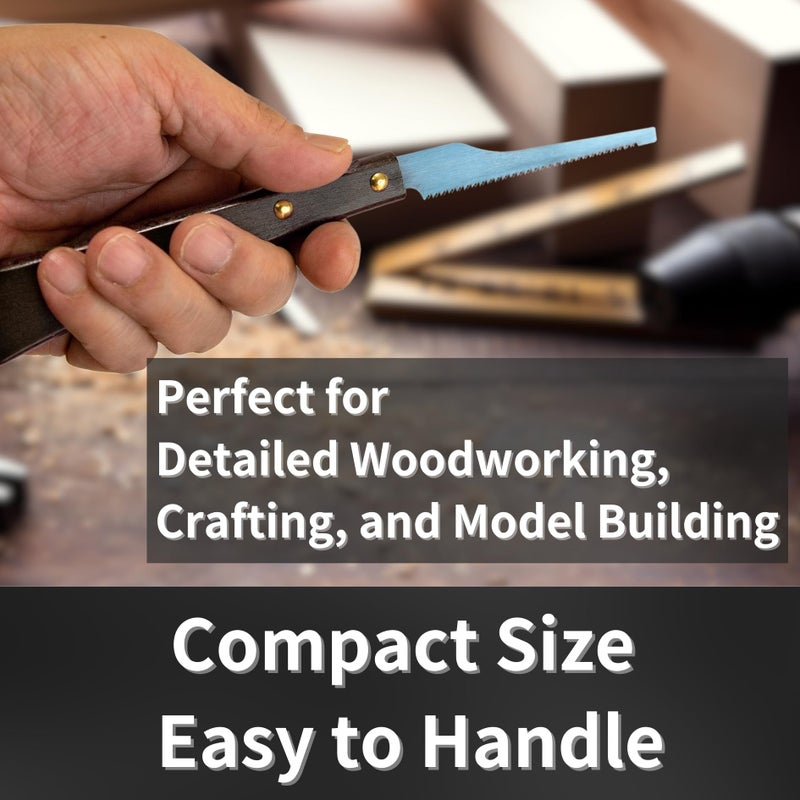 RANSHOU Mini Hobby Saw 3" for Crafts - Precision Japanese Pull Saw for Wood, Plastic, PVC - Razor Sharp Japanese Steel Blade & Wood Handle - Made in Japan - Image 4