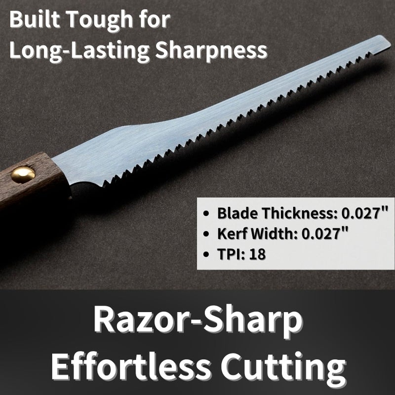 RANSHOU Mini Hobby Saw 3" for Crafts - Precision Japanese Pull Saw for Wood, Plastic, PVC - Razor Sharp Japanese Steel Blade & Wood Handle - Made in Japan - Image 3