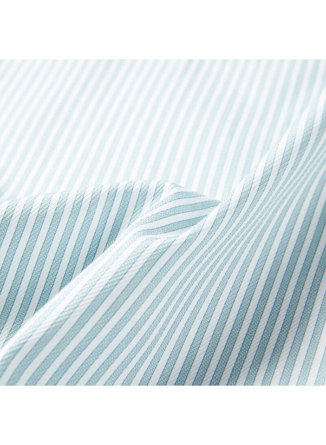 Youngor 140s Yarn  New Men's Long Sleeve Shirt Partial Lining Green Stripes Size 39 - Image 4