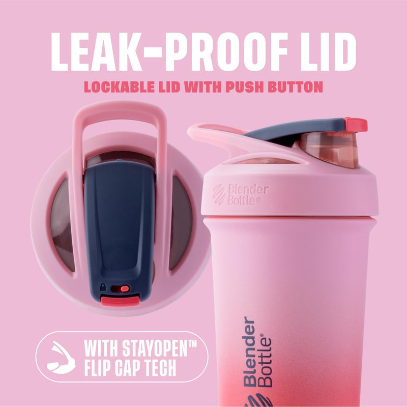 BlenderBottle زجاجة خلط بلندر بوتل الرياضية الأنيقة المعزولة من الفولاذ المقاوم للصدأ مع خفاقة سلكية، سعة 25 أونصة، تدرج فلامينغو - لخلط البروتين والماء للرياضيين وعشاق اللياقة البدنية، سهلة الخلط، نحيفة وسهلة الحمل، تحافظ على المشروبات باردة، غطاء قابل للقفل - Image 2