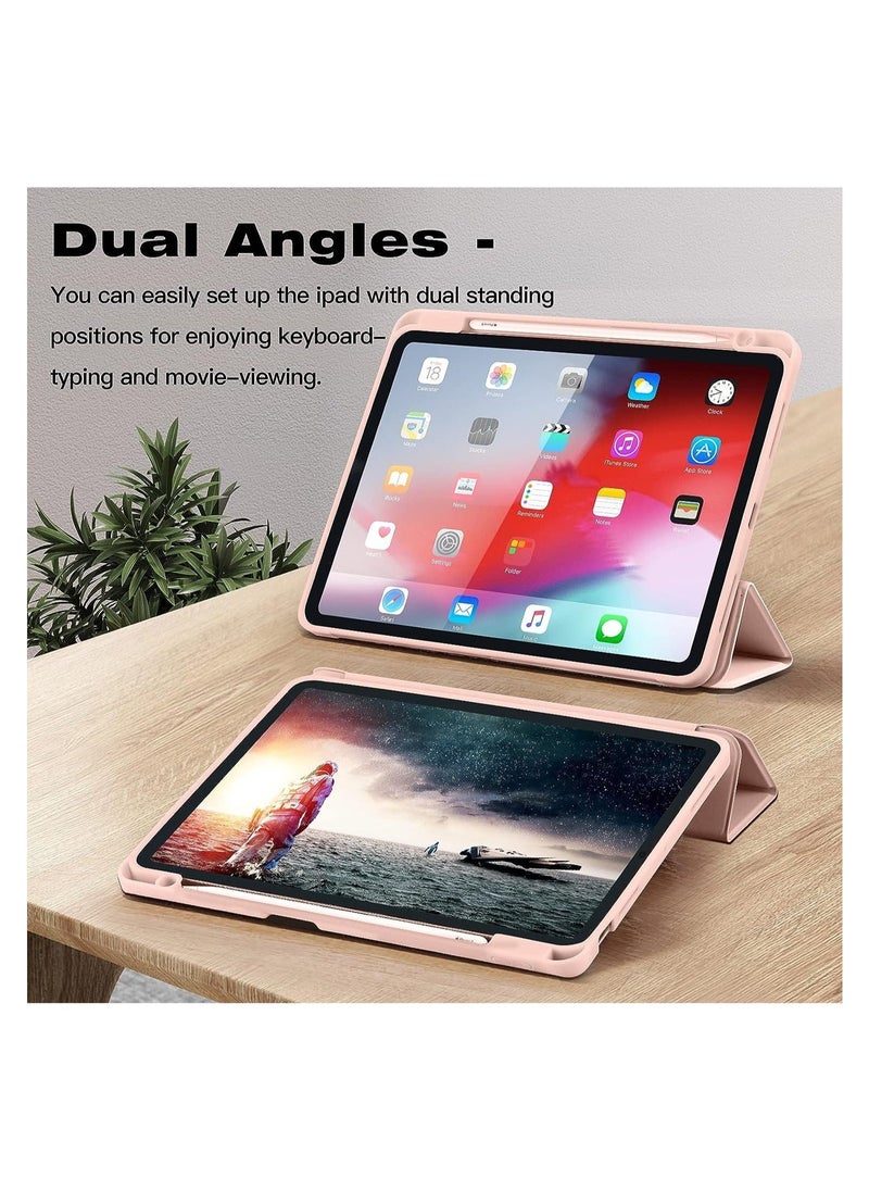 JAJEEK iPad Air 4 Case 2020, iPad Air 4th Generation Case with Pencil Holder [Full Body Protection + Apple 2nd Pencil Charging and Auto Wake/Sleep] Smart Stand Cover Case for iPad Air 4 10.9 (Rose Gold) - Image 4