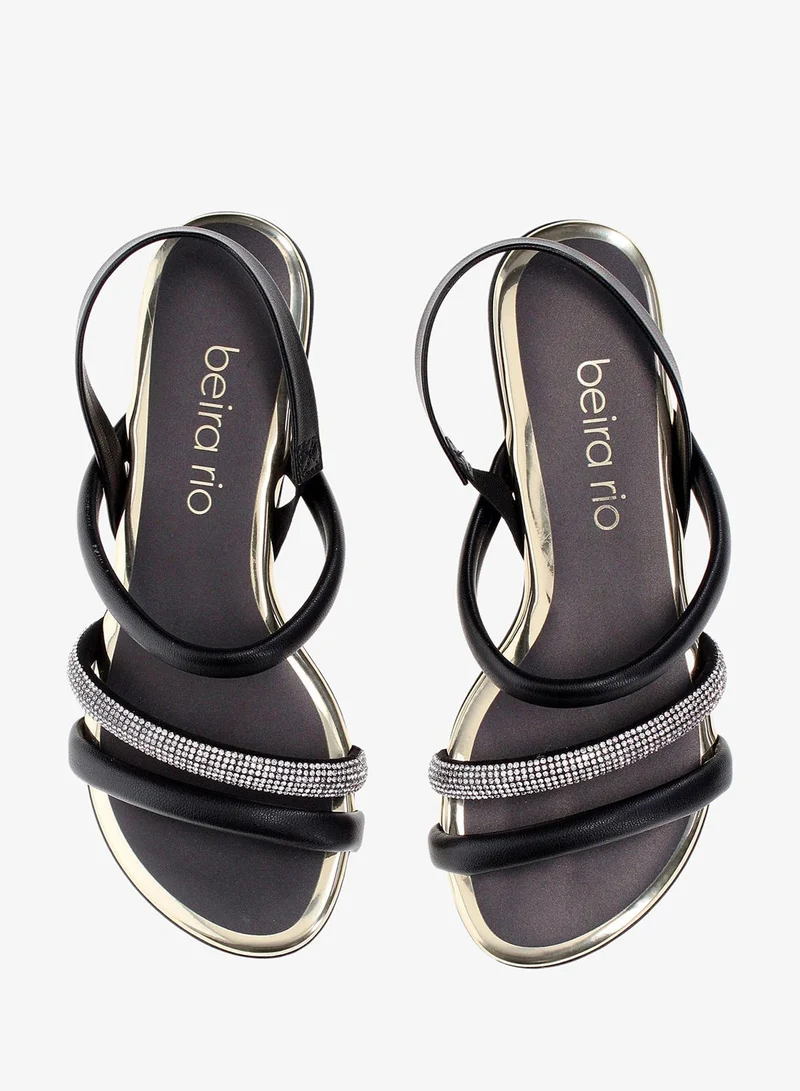 Beira Rio Black Sandals with Back Strap for Women – Comfortable Slingback Sandals for Girls for Women | Best Price UAE