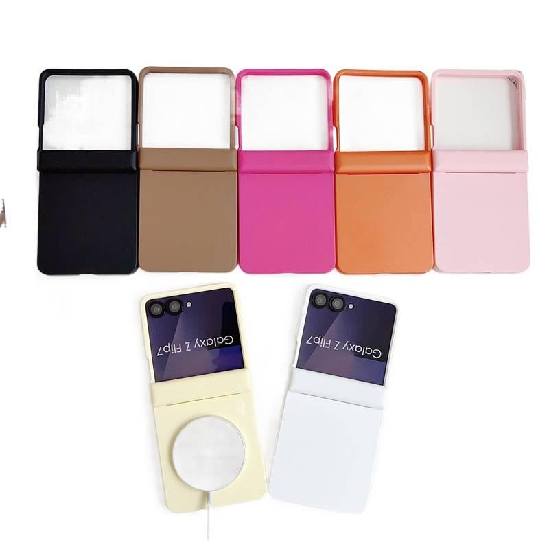 غطاء MagSafe بPlastic لـ Samsung Galaxy Z Flip 7 مع ملمس ناعم ومغناطيس قوي مع مقاوم للصدمات مع حماية من السقوط باللون Lemon Yellow مغناطيسي من البلاستيك سهل التخزين - Image 2