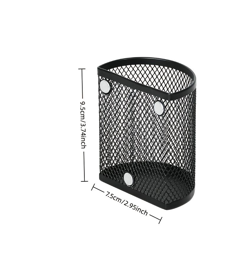 Magnetic Pen Holder 1pc For Refrigerator Home School Office Black - Image 2