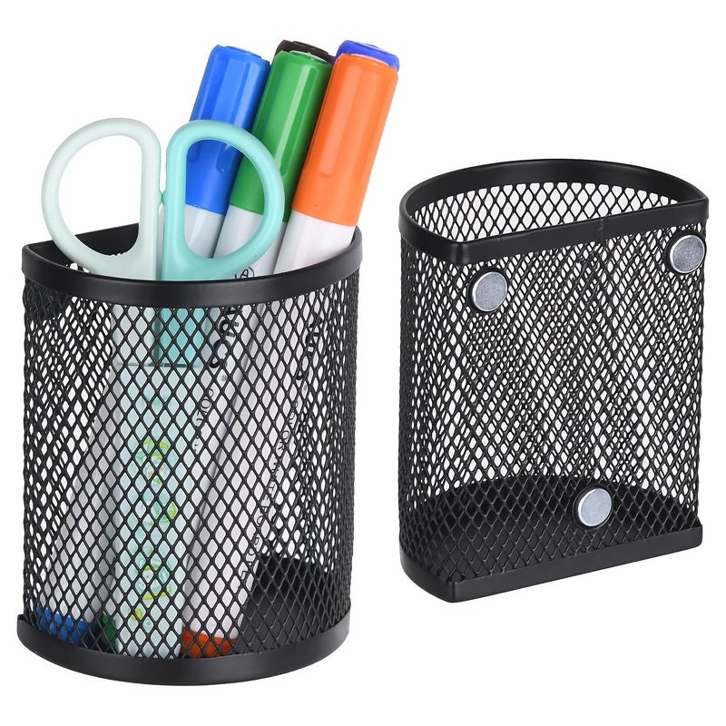 Magnetic Pen Holder 1pc For Refrigerator Home School Office Black - Image 3