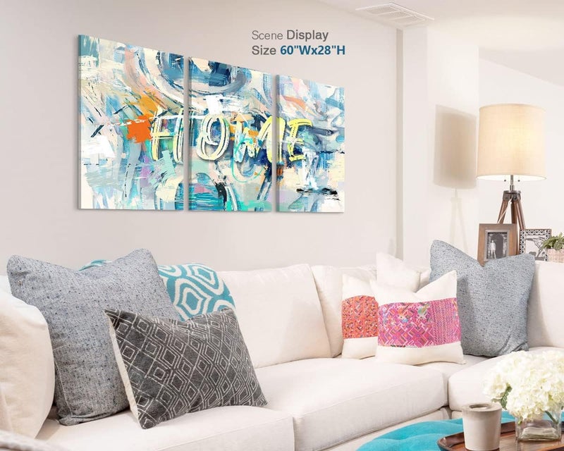 PENNLYNN Canvas Wall Art Modern Large Office Decor for Wall Blue Abstract Coastal Decor for Home Turquoise Pictures for Living Room Bedroom Framed Wall Painting - Image 2