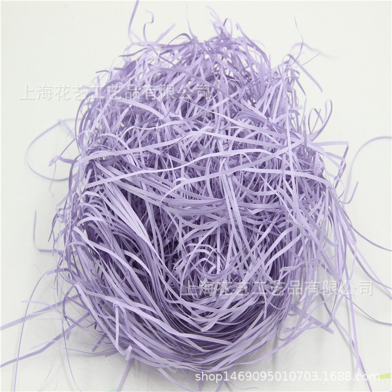 Generic 500g color raffia candy box decoration filler shredded paper Valentines Day gift box packaging pleated paper Silk Special Purple
