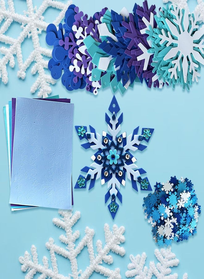 MLOLM 30 Sets Winter Snowflake Crafts Kit DIY 3D Snowflake Ornament Craft Kits Make Your Own Snowflake Sticker for Winter Christmas Holiday Frozen Home Activities Party Favors - Image 5