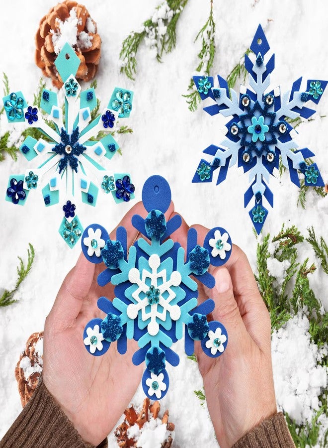 MLOLM 30 Sets Winter Snowflake Crafts Kit DIY 3D Snowflake Ornament Craft Kits Make Your Own Snowflake Sticker for Winter Christmas Holiday Frozen Home Activities Party Favors - Image 4