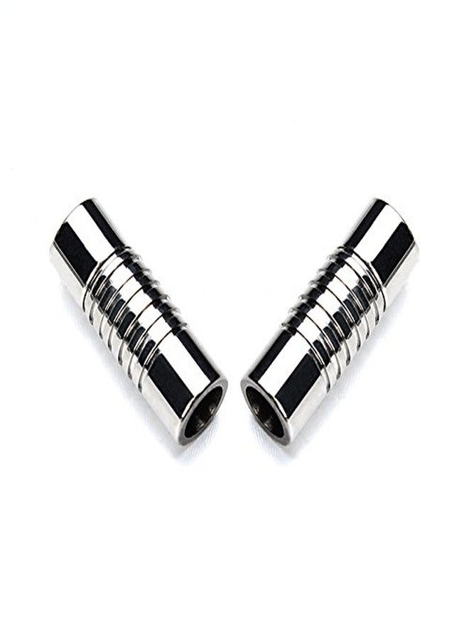 Linsoir Beads 316 Stainless Steel Hole Size 3mm Magnetic Clasp Magnetic Closure Cylinder Shell for Leather Bracelet and Cord 5 Sets - Image 2