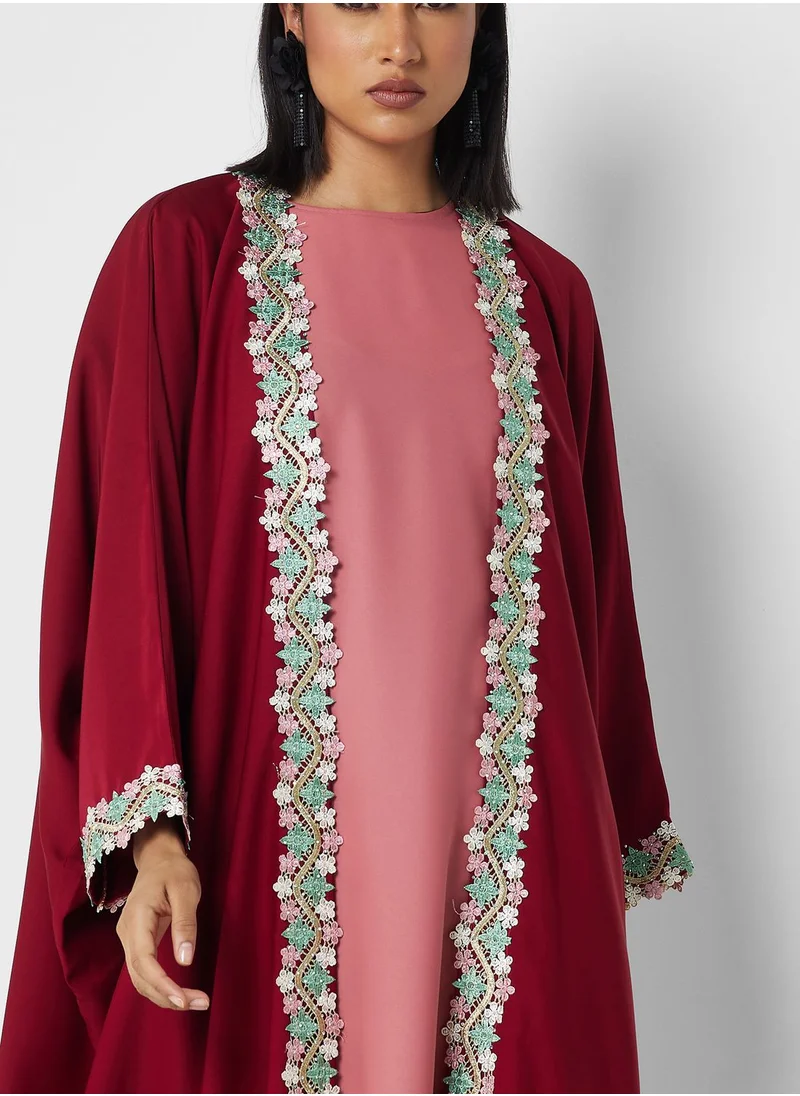 خزانة Embroidered Detail Abaya With Inner