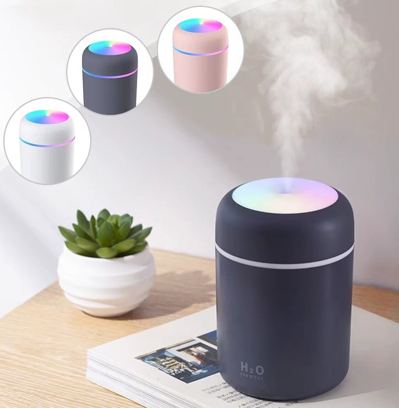 H2O 2-Piece Portable Mini Humidifier & 10ml Gardenia Essential Oil Set - 180ml USB Diffuser with RGB LED Light - Image 5