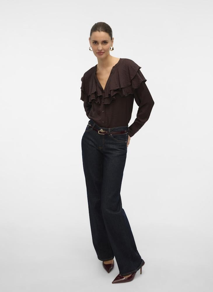 فيرو مودا توب بأكمام طويلة وتفاصيل مكشكشة - Image 3