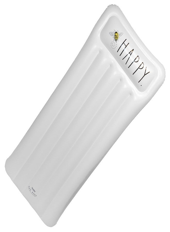 Coconut Float Rae Dunn x CocoNut Float Adult Lounger - Bee Happy Theme - Adult Size Multi-Purpose Inflatable Drifter & Lounge Chair - Versatile Raft Float for Summer & Swim Parties - Image 1