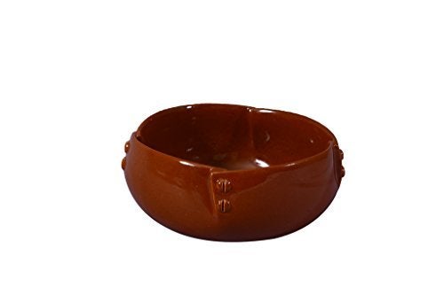 Caffeine Ceramic Handmade Brown Contemporary Buttoned Serving Bowl 6 inch (Set of 1)