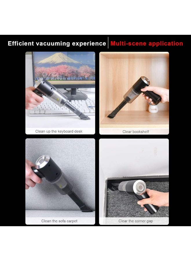 Mini Vacuum Cleaner - Handheld Portable Cordless Vacuum Cleaner Dust Cleaner Air Duster with LED Lights for Computer Car Laptop Piano Sewing Machine, Rechargeable 1500Mah Battery - Image 5