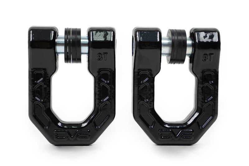DV8 Offroad Elite Series DRing Shackles  Pair  8 Ton Working Load Limit  4   4 316 Isolators Included  1116 Thick Forged Steel DRing Black
