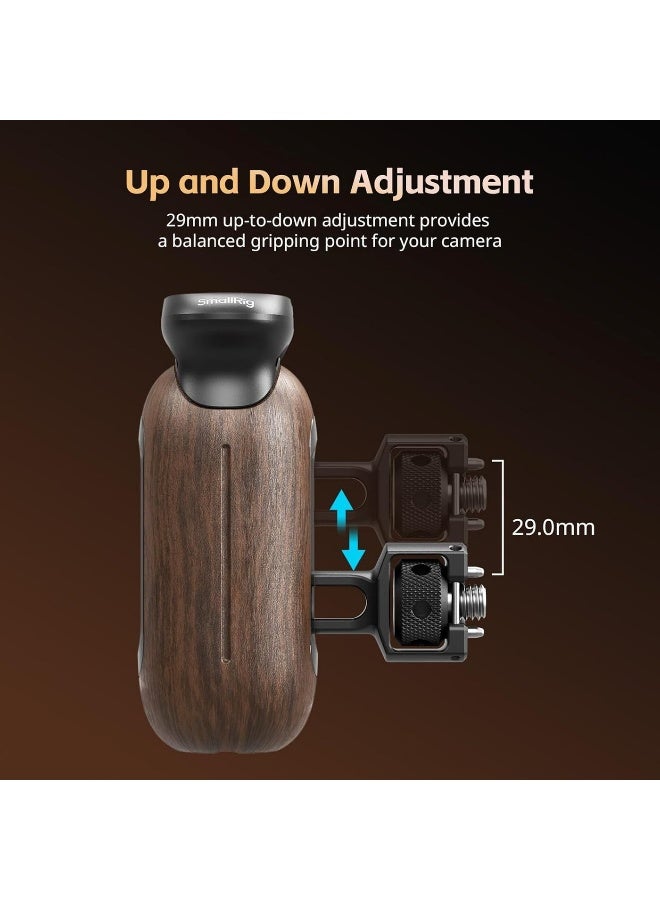 SMALLRIG Wooden Side Handle for Camera Cages with Two-in-One Locating Screw, Left or Right Side Ergonomic Handgrip, 29mm / 1.14in Vertical Adjustment, 15kg / 33.1lb Load Capacity - Image 3