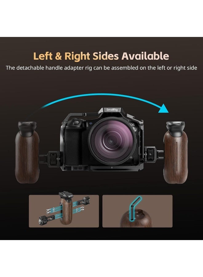SMALLRIG Wooden Side Handle for Camera Cages with Two-in-One Locating Screw, Left or Right Side Ergonomic Handgrip, 29mm / 1.14in Vertical Adjustment, 15kg / 33.1lb Load Capacity - Image 2