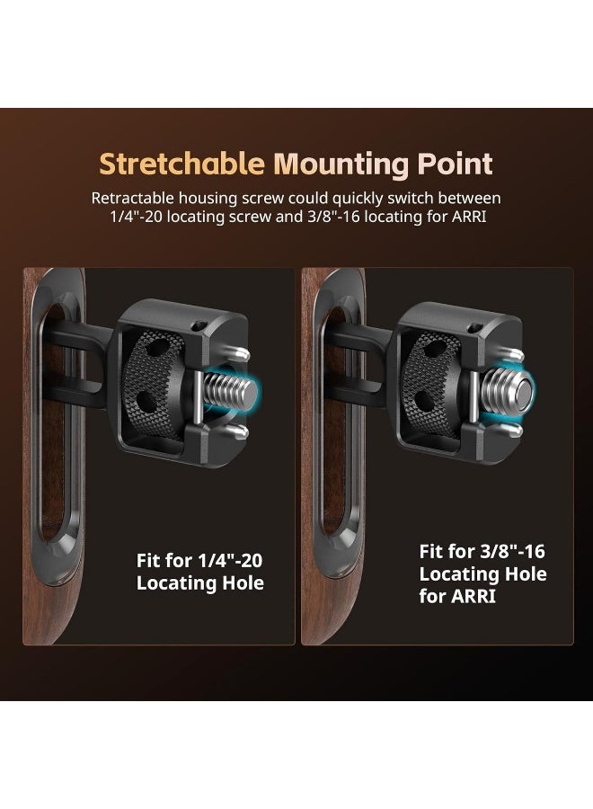 SMALLRIG Wooden Side Handle for Camera Cages with Two-in-One Locating Screw, Left or Right Side Ergonomic Handgrip, 29mm / 1.14in Vertical Adjustment, 15kg / 33.1lb Load Capacity - Image 1