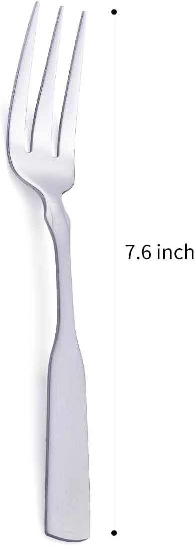 FULLYWARE 3Tine Fork Stainless Steel 76 Dinner Silverware Fork Metal Cocktail Dessert Forks 6Piece - Image 2