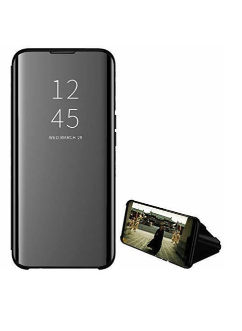 For Samsung Galaxy A50 / A50s Clear View Flip Case , Without Sensor , Stand Watching Position , Mirror Full Protection Cover Compatible With Samsung Galaxy A50 / A50s (6.4'') (Black)