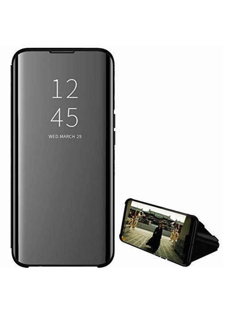 Generic - For Samsung Galaxy A50 / A50s Clear View Flip Case , Without Sensor , Stand Watching Position , Mirror Full Protection Cover Compatible With Samsung Galaxy A50 / A50s (6.4'') (Black) - Image 1