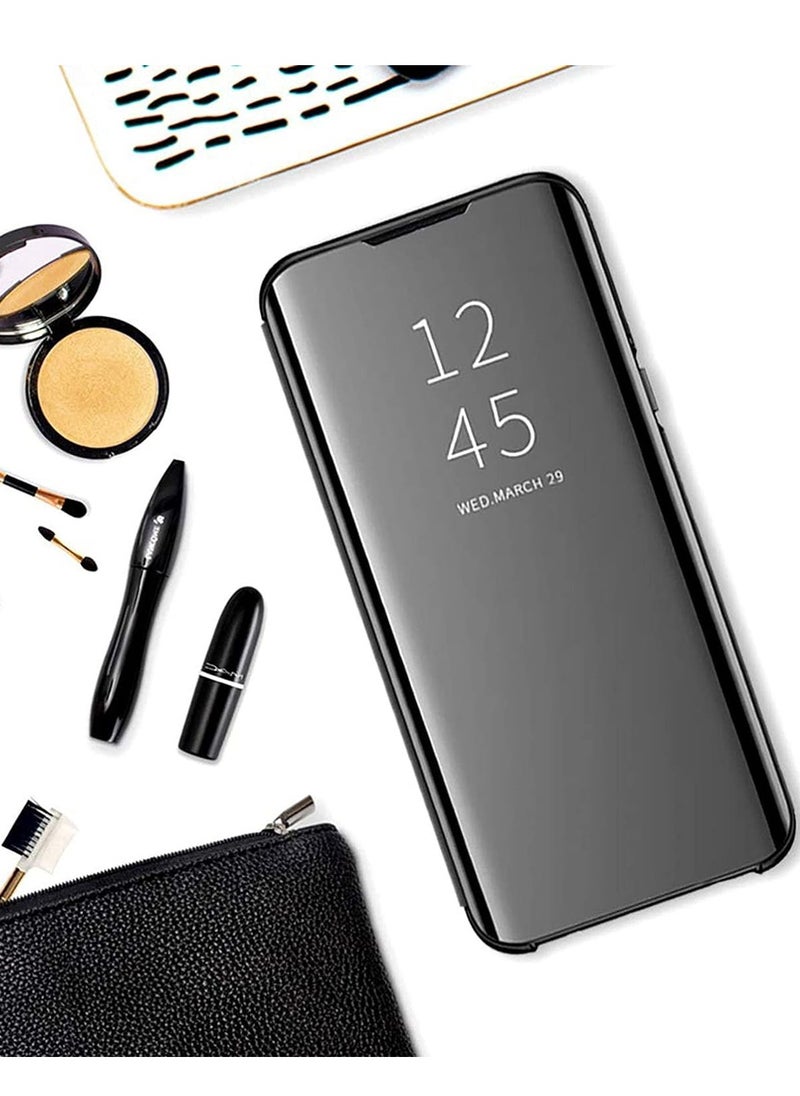 Generic - For Samsung Galaxy A50 / A50s Clear View Flip Case , Without Sensor , Stand Watching Position , Mirror Full Protection Cover Compatible With Samsung Galaxy A50 / A50s (6.4'') (Black) - Image 1