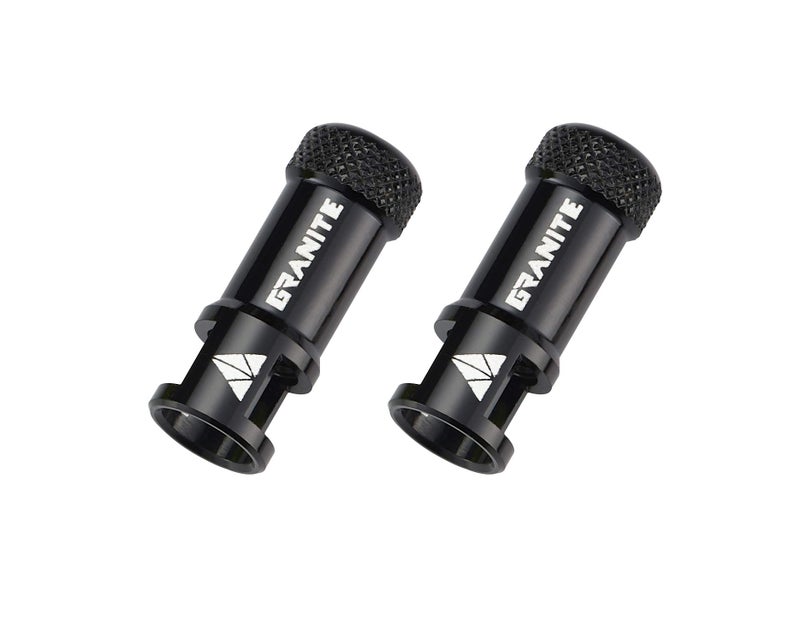 Granite Juicy Nipple Valve Cap and Presta Valve Stem Set, Bike Tire Caps Dust Covers with Valve Core Removing Function, Durable Alloy Tire Valve Cap (Black) - Image 3