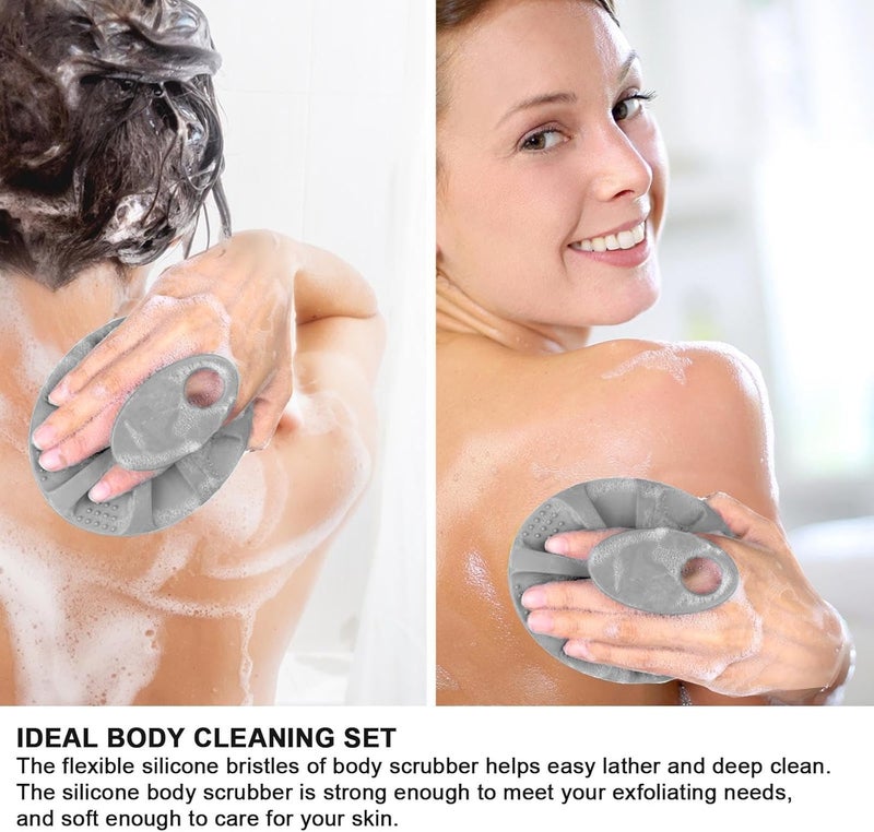 Innerneed Soft Silicone Body Cleansing Brush Shower Scrubber, Gentle Exfoliating and Massage for All Kinds of Skin (Gray) - Image 3