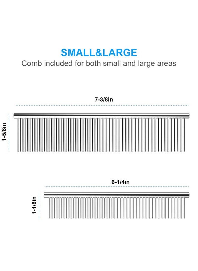 Cafhelp 2 Pack Dog Combs With Rounded Ends Stainless Steel Teeth, Cat Comb For Removing Tangles And Knots, Professional Grooming Tool For Long And Short Haired Dog, Cat And Other Pets, 6.3In/7.4In - Image 4
