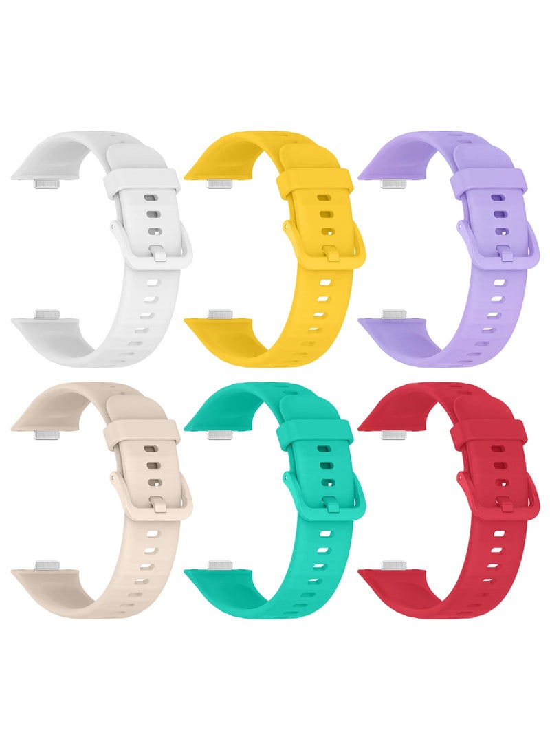 CATANES 6Packs Wristband for Huawei Watch Fit 3/Fit 4/Fit 4 Pro Bands, Silicone Bracelet Quick Release Arm Band, Replacement Smartwatch Band Quick Release Sport Straps - 6 Colours - Image 2