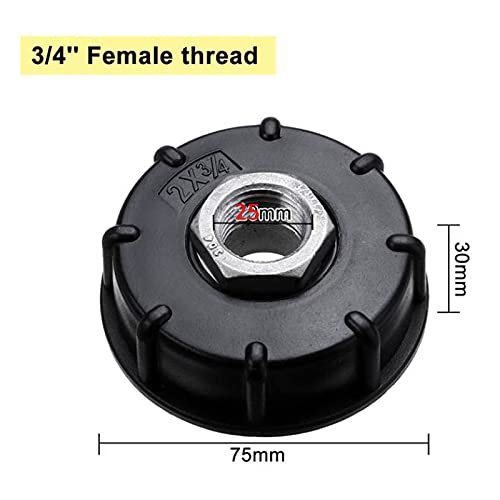 Toolstar IBC Tank Tote Adapter, Tote Tank Drain Adapter Fitting S60x6 Coarse Thread to Water Hose Connector (Female Thread, 3/4") - Image 2