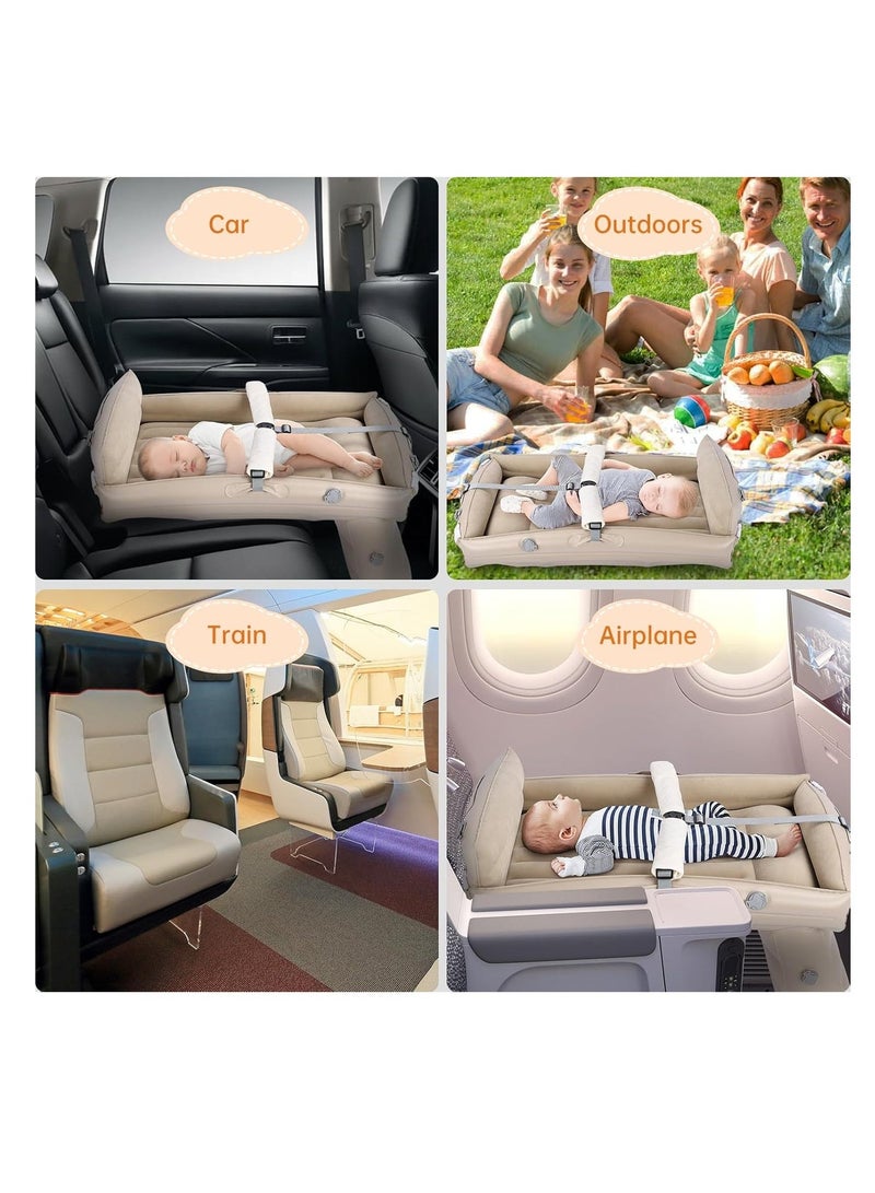 CoddleBaby Toddler Travel Bed, Inflatable Airplane Bed for Kids, Bolw Up Baby Seat with Safety Belt and Pump, Air Mattress for Car Plane Train - Image 4