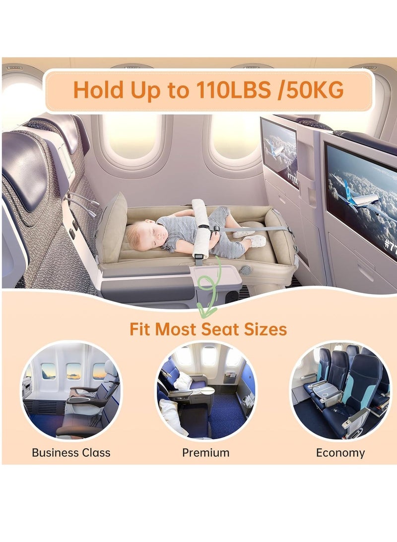 CoddleBaby Toddler Travel Bed, Inflatable Airplane Bed for Kids, Bolw Up Baby Seat with Safety Belt and Pump, Air Mattress for Car Plane Train - Image 3