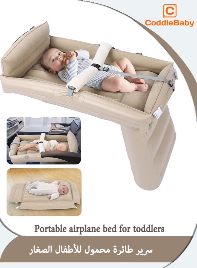 CoddleBaby Toddler Travel Bed, Inflatable Airplane Bed for Kids, Bolw Up Baby Seat with Safety Belt and Pump, Air Mattress for Car Plane Train - Image 1
