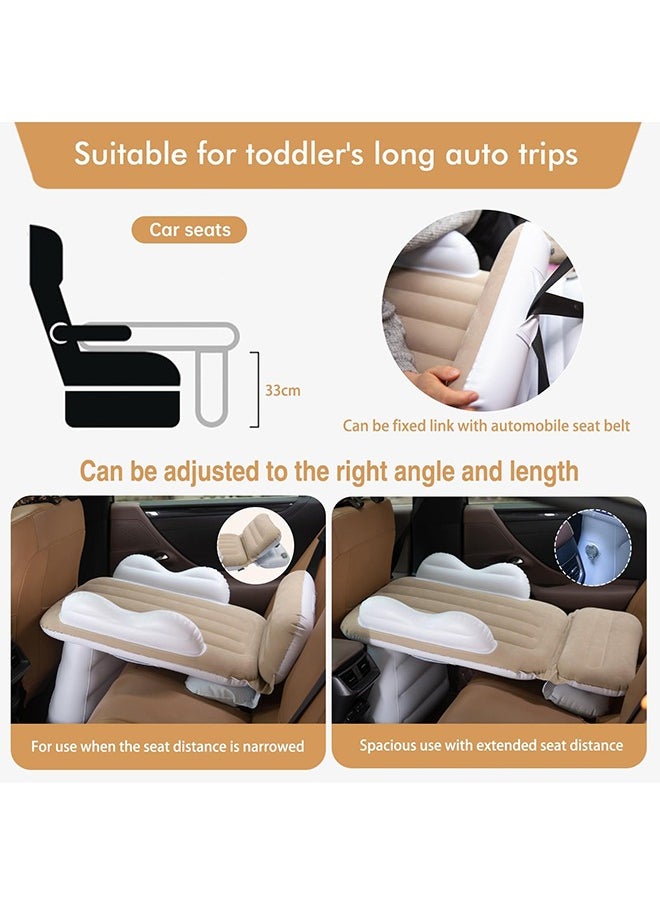 LONZEN - Toddler Travel Bed, Inflatable Airplane Bed for Kids, Bolw Up Baby Seat with Safety Belt and Pump, Air Mattress for Car Plane Train - Image 1