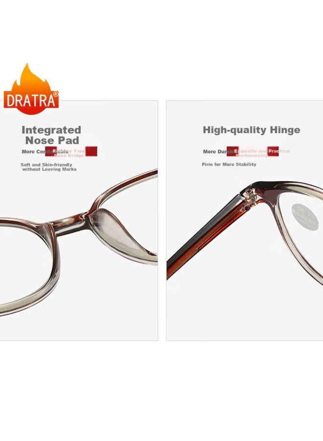 Dratra Hd Elderly Reading Gl Uni Fashion Classic Ultra-light Round Frame Portable Lightweight Comfortable Non-slip Nose - Image 4
