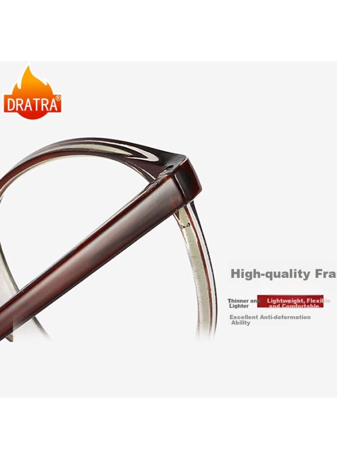 Dratra Hd Elderly Reading Gl Uni Fashion Classic Ultra-light Round Frame Portable Lightweight Comfortable Non-slip Nose - Image 3