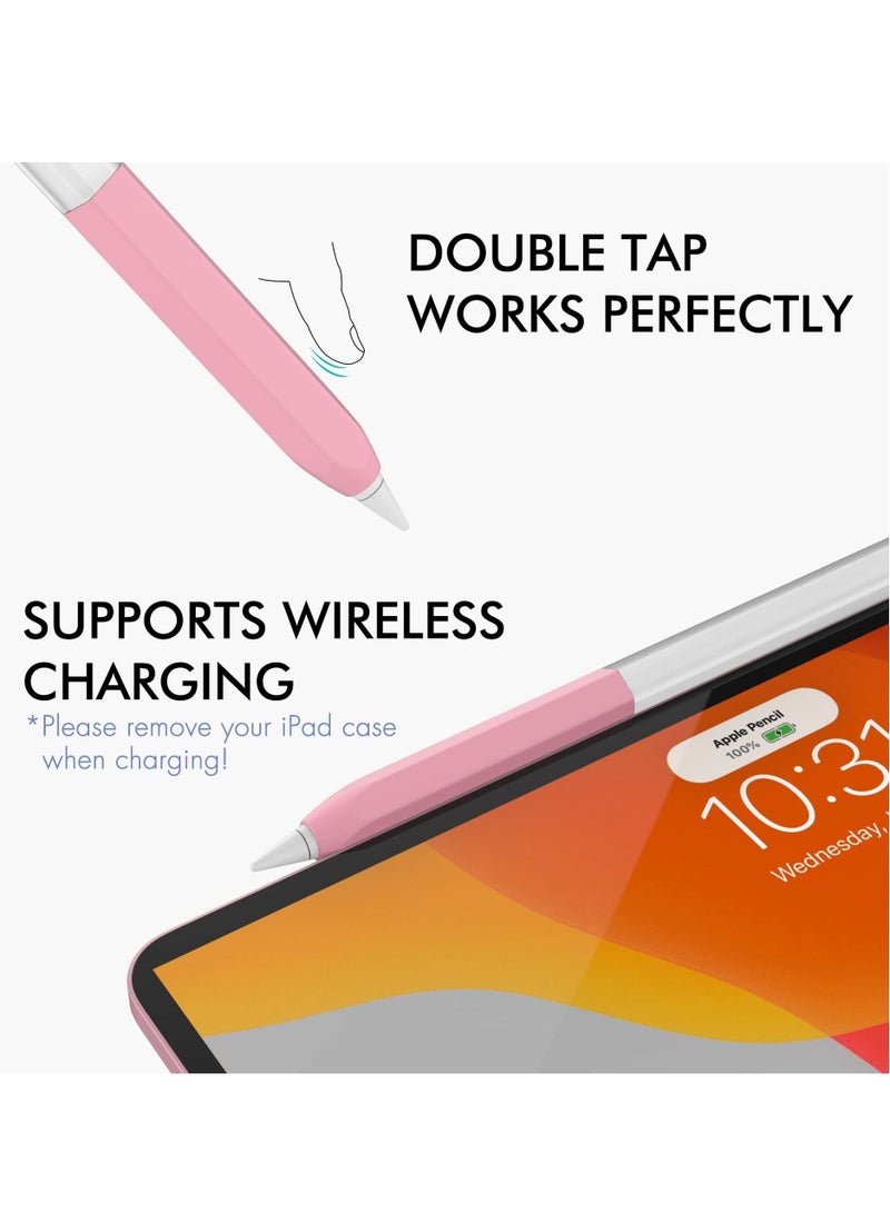 SYOSI Sleeve Pencil Case Compatible with Apple Pencil 2nd Generation, Dual Color Soft Silicone Protective Cover Non-Slip Sleeve Skin Compatible with Magnetic Charging and Double Tap (Pink) - Image 3