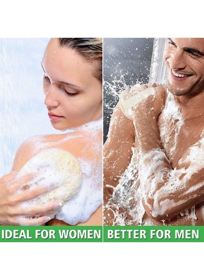 Sysmie - 3 Packs Exfoliating Loofah Sponge Pads,Large 5”x 7”-100% Natural Luffa and Terry Cloth Materials,Premium Loofa Sponge Scrubber Body Glove Close Skin for Men and Women,Perfect for Bath Spa and Shower - Image 1