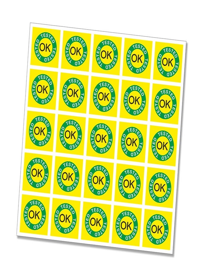 PG Creations Ok Tested Stickers for Quality Check, Extra Small Size 10x10 mm Paper Labels, Yellow, 3000 Stickers - Image 1
