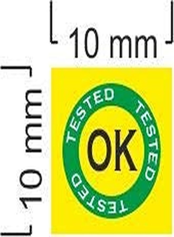 PG Creations Ok Tested Stickers for Quality Check, Extra Small Size 10x10 mm Paper Labels, Yellow, 3000 Stickers - Image 3