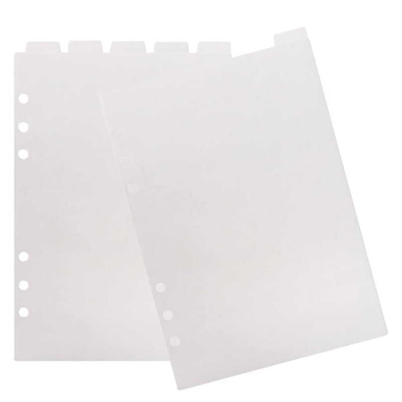 STOBOK 6pcs A5 Transparent Binder Tabs Top Vertical Tabs 6 Holes Binder Divider for Planner Journal Notebook Diary Memo Notepad Transparent PVC Divider - Image 1
